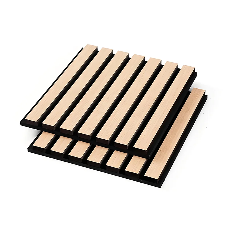 Panneau de bois à lattes acoustique